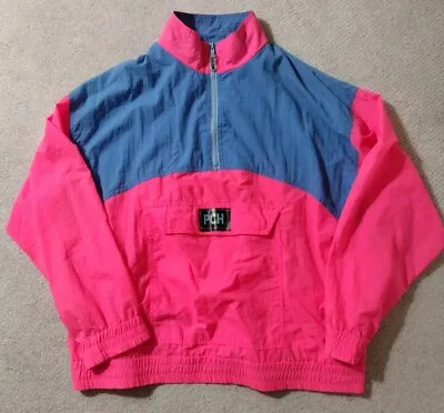 Vintage Pacific Coast Highway Fluorescent Windbreaker Jacket Size Large • $49.99