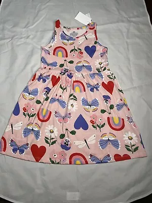 NWT H&M Girls Size 5-6  Dress Colorful Print Cotton Jersey Knit • $9.99