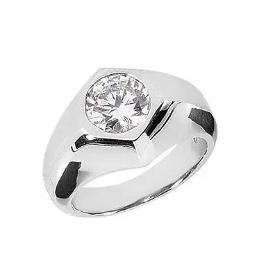 14k White Gold 17.5 Gram Brilliant Round Diamond Fancy Men's RingCasting Only • $2148.89