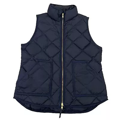 J. Crew Men Quilted Puffer Bubble Zip Navy Blue Down Vest Jacket Coat-MED-5757 • $35