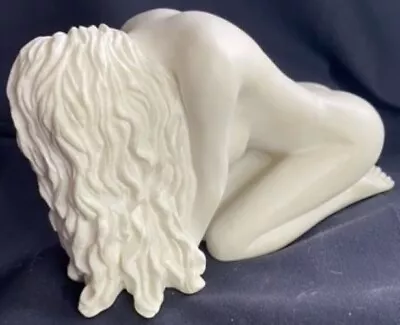 Modern Art Sculpture Handmade White Ceramic Nude Woman • $52