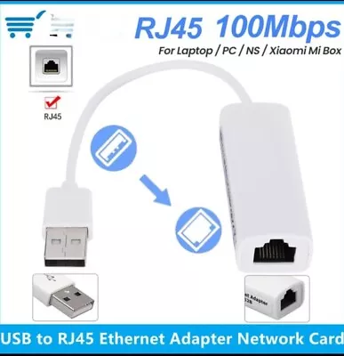 USB 2.0 To Gigabit RJ45 Ethernet LAN Network Adapter 100 Mbps For PC Laptop Mac • $12.84