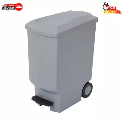 New Kitchen Foot Pedal Bin 30L With Wheels Rubbish Trash Waste Disposal Solution • $26.99