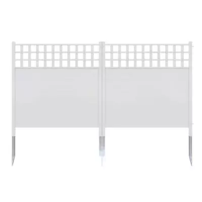 Privacy Fence Panel Screen Kit Keswick Vinyl Post Anchors 4 Ft. X 3.5 Ft. 2-Pack • $143.73