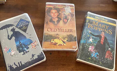 2 Marry Poppins Sealed VHS Disney Lot . Bonus Old Yeller Sealed VHS (Torn Seal) • $27