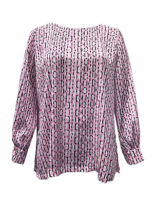 Marina Rinaldi Women's Pink Barolo Printed Blouse NWT • $83.75