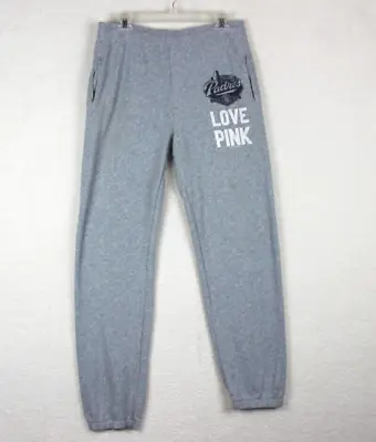 Victoria Secret Pink Womens Sweatpants Size L Gray Joggers Padres Logo Rare • $38