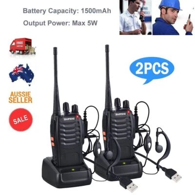 $38.99 • Buy 2x Walkie Talkie BF-888S UHF 400-470MHz Portable 16CH Two Way Ham Radio