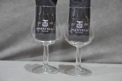 2x 1715 Martell Cognac Tulip Snifter Pedestal Stemmed Glass 14cl 140ml Brand New • $19.34