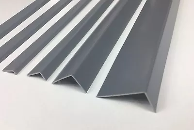 £2.49 • Buy Unequal Gray  Plastic Pvc Corner 90 Degree Angle Trim 1 Metre Various Sizes