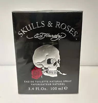 Ed Hardy Skulls And Roses By Ed Hardy 3.4 Oz EDT Men Eau De Toilette SEALED BOX • $49.99