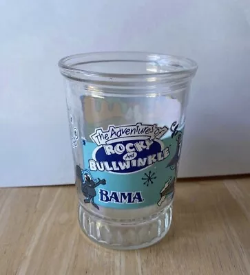 Rocky And Bullwinkle Jelly Jar Juice Glass Bama Jelly Jar Cup Vintage • $8