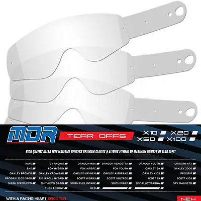 100 X MDR TEAR-OffS For Oakley AIRBRAKE Motocross Goggles • $21.12