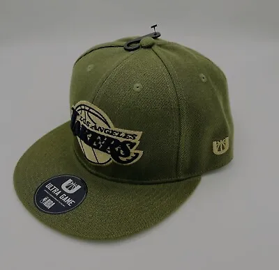 New Era Los Angeles Lakers Olive Green 9FIFTY Snapback Hat Black Logo Free Ship • $29.99