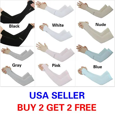 1 Pair Cooling Arm Sleeves Cover Sports UV Sun Protection Outdoor Unisex • $3.99