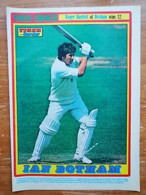 1970s Tiger Football & Sports Comic Picture - IAN BOTHAM Cricketer • £2