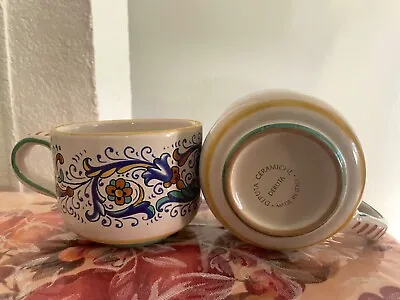 8 Piece Deruta Italian Pottery Coffee Tea Mug Blue/yellow/orange • $200