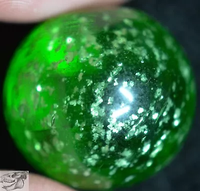 Handmade Green Mica Marble 11/16 In Polished Faceted Pontil Germany S908 • $29.95