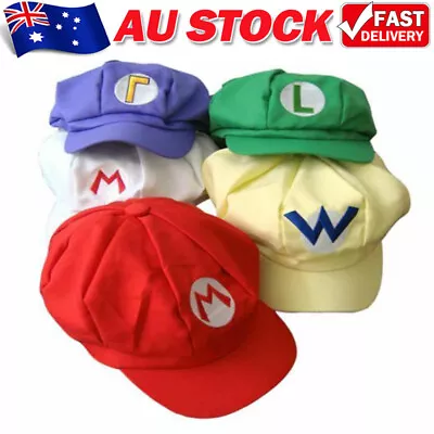 Super-Mario Bros Hat Mario Luigi Wario Waluigi Cap Costume Cosplay Outfit • $11.89