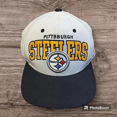 Pittsburgh Steelers Hat Cap Mens Snapback Gray Mitchell Ness Vintage Collection • $24.95