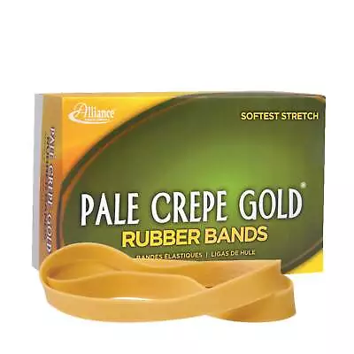 Alliance Pale Crepe Gold Rubber Bands #107 7  X 5/8  1 Lb Box Of 60 • $14.26