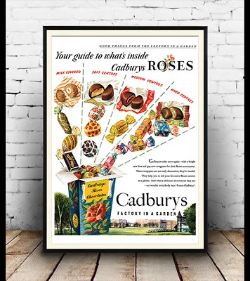 Cadburys Roses Chocolates Vintage Magazine Advertising Poster Reproduction. • £5.09