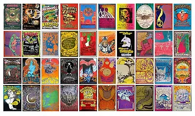 Vintage CONCERT 60s 70s A3 A4 POSTERS OPTIONS Psychedelic TRIPPY BUY 1 GET 2FREE • £7.99