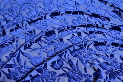 2.5 Yd/  Vintage Silk Velvet Devore Fabric Luxury Silk Uzbek Oriental Cloth • $75