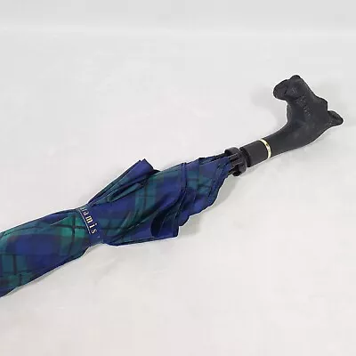 ARAMIS Tartan Plaid Umbrella Scottie Dog Head Scottish Terrier Walking Vintage • $45.98