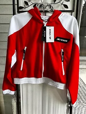 $89 • Buy New Balance X Staud Retro Track Jacket  Size Small Fiery Red