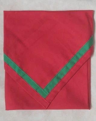 £2.95 • Buy Boy Scout Cub Scout & Girl Guide Necker Neckerchief Red Green Trim 100% Cotton