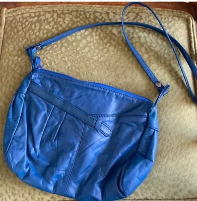 Vintage Toni Electric Blue Leather Crossbody • $21.99