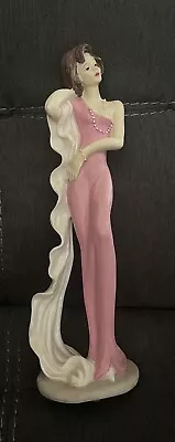 Vintage La Verona Collection Beautiful Lady In Pink Dress Statue/Figurine 11.5  • $22