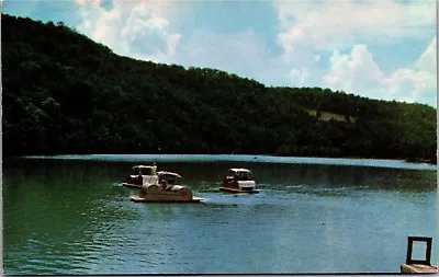 Pedalos Pedal Boats On Bass Lake Roaring River Cassville MO Vintage Postcard M01 • $5.99