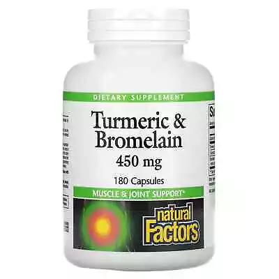 2 X Natural Factors Turmeric & Bromelain 450 Mg 180 Capsules • $141.46