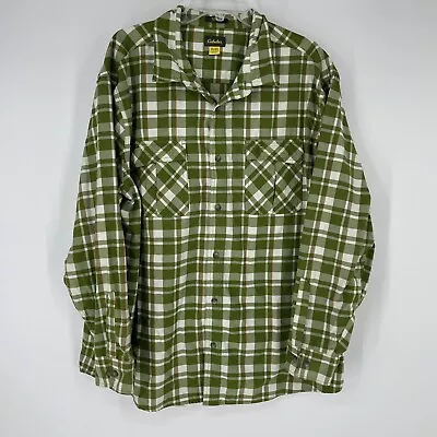 Cabelas Shirt Mens XXL Green Plaid Button Down Classic Fit Long Sleeve • $12
