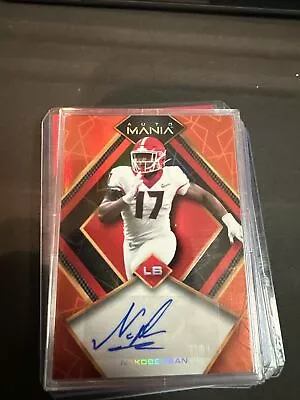 $5 • Buy 2022 Wild Card Auto Mania - Triangle Scribbles Orange Rainbow #AM-TH30 Nakobe...