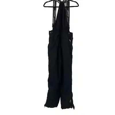 SPYDER Ski Pants Black XT Snow Bibs Overalls Suspender Side Zip Mens Short Large • $79.99