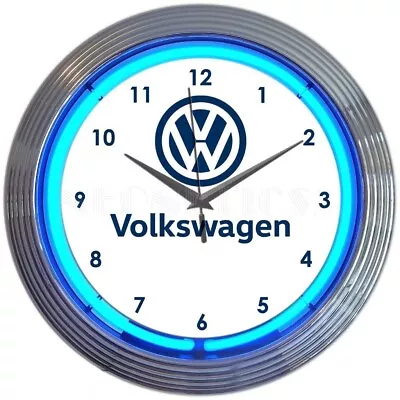 Volkswagen Car Garage Neon Clock 15 X15  8VWCLK • $67.99