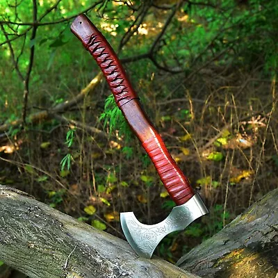 Viking Hand Forged 1095 High Carbon Steel Blade Tomahawkhatchetcombat Axe • $72.99