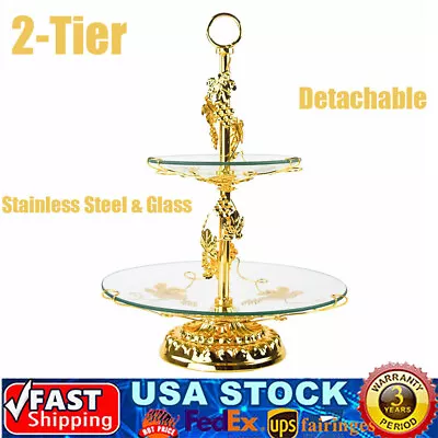 2-Tier Cupcake Stand Metal Cake Dessert Wedding Event Party Display Tower Plate • $6