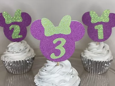 24Pcs CupcakeTopper Minnie Mouse Birthday Cake Special Occassion Party Custom • $17.99