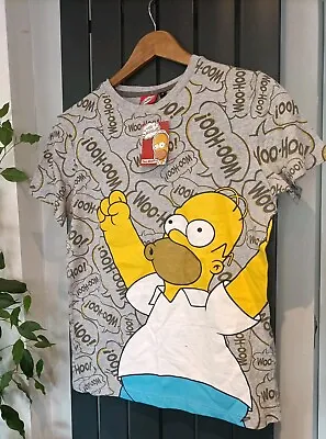Mens T Shirt Homer The Simpsons Tee Bart Woohoo D'oh! Size S Short Sleeve NWT • £8.99