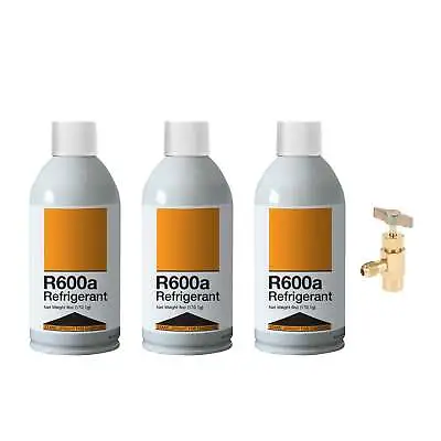 Refrigerant R600a Upright Charging Self Sealing Can 6oz 3 Pack • $119.95