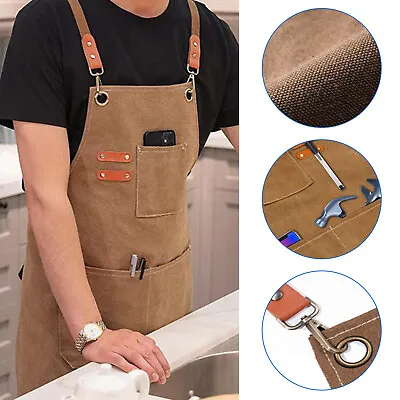 Canvas Aprons Thick Work Apron For Heavy Duty Woodworking Cooking Work Shop • $12.99
