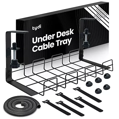 Under Desk Cable Tray Management No Drill Tidy Wire Cord Storage Rack Organizer • $34.09