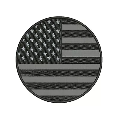 USA American Flag Black Grey Patch Embroidered Iron-on Applique US Military • $5.95