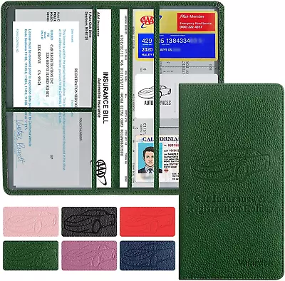 Car Registration And Insurance Card Holder Vehicle Glove Box Document Organizer • $11.53