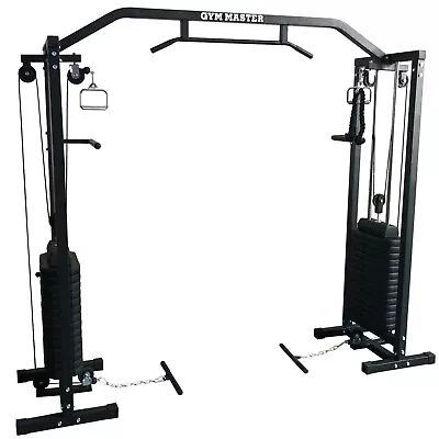 GYM MASTER 180kg Cable Crossover Machine Equipment Pull Up Multi Station Cage • £459.99