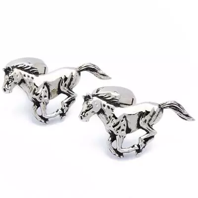 Cufflinks - Horse In Gallop Mustang Silver • $34.10